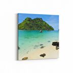 Olla 16565K Kumsal / Sahil Görseli Kare Kanvas Tablo (Ölçü: 25X25)