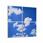 Olla 15428K4 Gökyüzü Bulut Görseli Kare 4'lü Kanvas Tablo (Ölçü: 105X105)