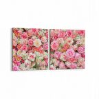 Olla 11605K2Y Çiçek Görseli Kare 2'li Yatay Kanvas Tablo (Ölçü: 145X70)