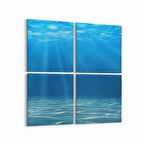 Olla 12904K4 Deniz / Okyanus Görseli Kare 4'lü Kanvas Tablo (Ölçü: 65X65)