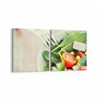 Olla 15178K2Y Gıda Görseli Kare 2'li Yatay Kanvas Tablo (Ölçü: 145X70)