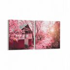 Olla 14114K2Y Doğa / Manzara Görseli Kare 2'li Yatay Kanvas Tablo (Ölçü: 85X40)