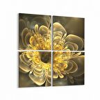 Olla 10107K4 Abstract Görsel Kare 4'lü Kanvas Tablo (Ölçü: 145X145)