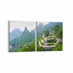 Olla 13278K2Y Doğa / Manzara Görseli Kare 2'li Yatay Kanvas Tablo (Ölçü: 125X60)