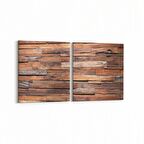 Olla 11993K2Y Ahşap Desen Görseli Kare 2'li Yatay Kanvas Tablo (Ölçü: 85X40)