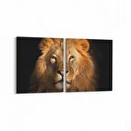 Olla 12634K2Y Hayvanlar Alemi Görseli Kare 2'li Yatay Kanvas Tablo (Ölçü: 125X60)