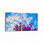 Olla 11011K2Y Ağaç Görseli Kare 2'li Yatay Kanvas Tablo (Ölçü: 125X60)