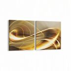 Olla 10095K2Y Abstract Görsel Kare 2'li Yatay Kanvas Tablo (Ölçü: 85X40)