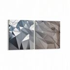 Olla 10079K2Y Abstract Görsel Kare 2'li Yatay Kanvas Tablo (Ölçü: 125X60)
