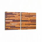 Olla 11997K2Y Ahşap Desen Görseli Kare 2'li Yatay Kanvas Tablo (Ölçü: 145X70)