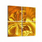 Olla 10416K4 Abstract Görsel Kare 4'lü Kanvas Tablo (Ölçü: 65X65)