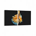 Olla 12486K2Y Hayvanlar Alemi Görseli Kare 2'li Yatay Kanvas Tablo (Ölçü: 85X40)