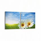 Olla 10720K2Y Ağaç Görseli Kare 2'li Yatay Kanvas Tablo (Ölçü: 65X30)