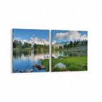 Olla 14430K2Y Doğa / Manzara Görseli Kare 2'li Yatay Kanvas Tablo (Ölçü: 125X60)