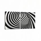 Olla 10226K2Y Abstract Girdap Görsel Kare 2'li Yatay Kanvas Tablo (Ölçü: 125X60)