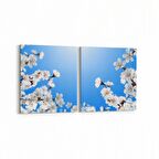 Olla 10837K2Y Ağaç Görseli Kare 2'li Yatay Kanvas Tablo (Ölçü: 65X30)