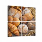 Olla 15190K4 Gıda Görseli Kare 4'lü Kanvas Tablo (Ölçü: 145X145)