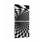 Olla 10219K2D Abstract Girdap Görsel Kare 2'li Dikey Kanvas Tablo (Ölçü: 30X65)