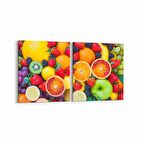Olla 15132K2Y Gıda Görseli Kare 2'li Yatay Kanvas Tablo (Ölçü: 85X40)