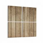 Olla 11978K4 Ahşap Desen Görseli Kare 4'lü Kanvas Tablo (Ölçü: 145X145)