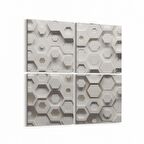 Olla 14945K4 Geometrik Desen Görseli Kare 4'lü Kanvas Tablo (Ölçü: 125X125)