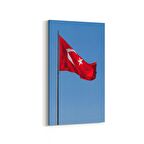 Olla 17534DD Türk Bayrağı Görseli Dikey Dar Kanvas Tablo (Ölçü: 30X60)