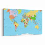 Olla 16211Y Harita Görseli Yatay Kanvas Tablo (Ölçü: 70X50)