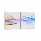 Olla 10088K2Y Abstract Görsel Kare 2'li Yatay Kanvas Tablo (Ölçü: 145X70)
