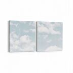Olla 15415K2Y Gökyüzü Bulut Görseli Kare 2'li Yatay Kanvas Tablo (Ölçü: 145X70)