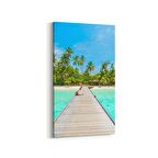 Olla 16510DD Kumsal / Sahil Görseli Dikey Dar Kanvas Tablo (Ölçü: 40X80)