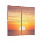 Olla 15910K4 Günbatımı Görseli Kare 4'lü Kanvas Tablo (Ölçü: 145X145)