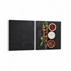 Olla 15030K2Y Gıda Görseli Kare 2'li Yatay Kanvas Tablo (Ölçü: 65X30)