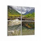 Olla 13519K4 Doğa / Manzara Görseli Kare 4'lü Kanvas Tablo (Ölçü: 145X145)