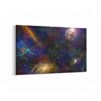 Olla 17663Y Uzay Görseli Yatay Kanvas Tablo (Ölçü: 70X50)