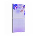 Olla 11689K2D Orkide Çiçek Görseli Kare 2'li Dikey Kanvas Tablo (Ölçü: 30X65)