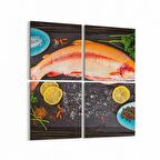 Olla 15116K4 Gıda Görseli Kare 4'lü Kanvas Tablo (Ölçü: 65X65)