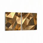 Olla 10157K2Y Abstract Görsel Kare 2'li Yatay Kanvas Tablo (Ölçü: 65X30)