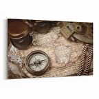 Olla 16165Y Harita Görseli Yatay Kanvas Tablo (Ölçü: 90X60)