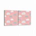 Olla 12707K2Y Çocuk Odası Görseli 2'li Yatay Kanvas Tablo (Ölçü: 65X30)