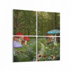 Olla 13881K4 Doğa / Manzara Görseli Kare 4'lü Kanvas Tablo (Ölçü: 145X145)