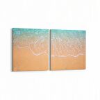 Olla 16414K2Y Kumsal / Sahil Görseli Kare 2'li Yatay Kanvas Tablo (Ölçü: 105X50)