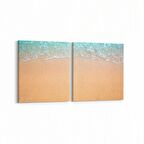 Olla 16412K2Y Kumsal / Sahil Görseli Kare 2'li Yatay Kanvas Tablo (Ölçü: 105X50)