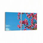 Olla 10653K2Y Ağaç Görseli Kare 2'li Yatay Kanvas Tablo (Ölçü: 65X30)