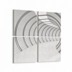 Olla 10438K4 Abstract Tünel Görsel Kare 4'lü Kanvas Tablo (Ölçü: 125X125)