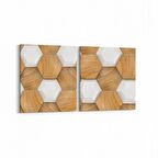 Olla 14956K2Y Geometrik Desen Görseli Kare 2'li Yatay Kanvas Tablo (Ölçü: 125X60)