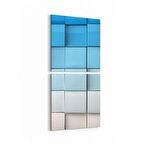 Olla 10056K2D Abstract 3 Boyut Görsel Kare 2'li Dikey Kanvas Tablo (Ölçü: 30X65)