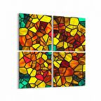 Olla 10378K4 Abstract Görsel Kare 4'lü Kanvas Tablo (Ölçü: 125X125)