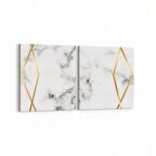 Olla 16727K2Y Mermer Desen Görsel Kare 2'li Yatay Kanvas Tablo (Ölçü: 105X50)