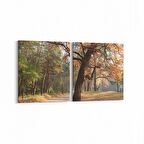 Olla 13309K2Y Doğa / Manzara Görseli Kare 2'li Yatay Kanvas Tablo (Ölçü: 65X30)