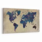 Olla 16218Y Harita Görseli Yatay Kanvas Tablo (Ölçü: 90X60)